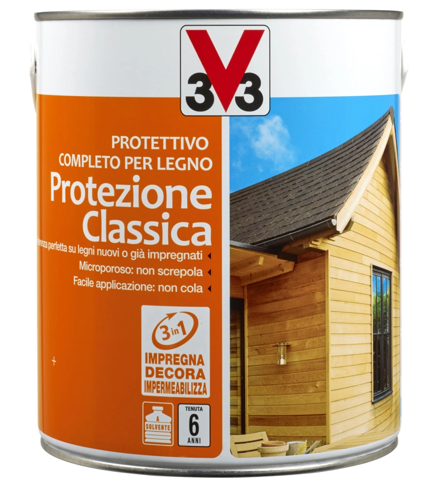 Protettivo completo per legno protezione classica, colore pino - 2,5 litri